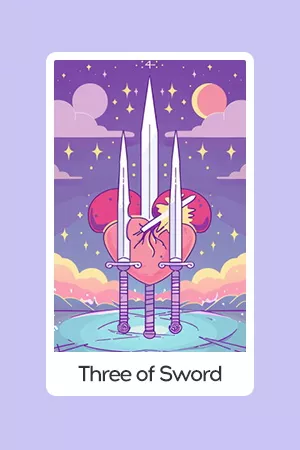 Three of Swords tarot card