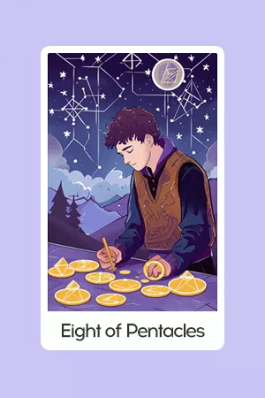 Eight of Pentacles tarot card