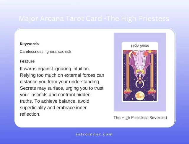 The High Priestess Reversed Meaning