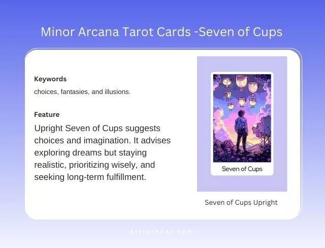 Seven of Cups  Upright Meaning