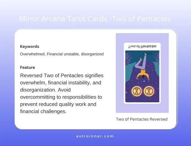 Two of Pentacles Reversed Meaning