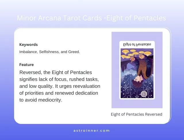 Eight of Pentacles Reversed Meaning