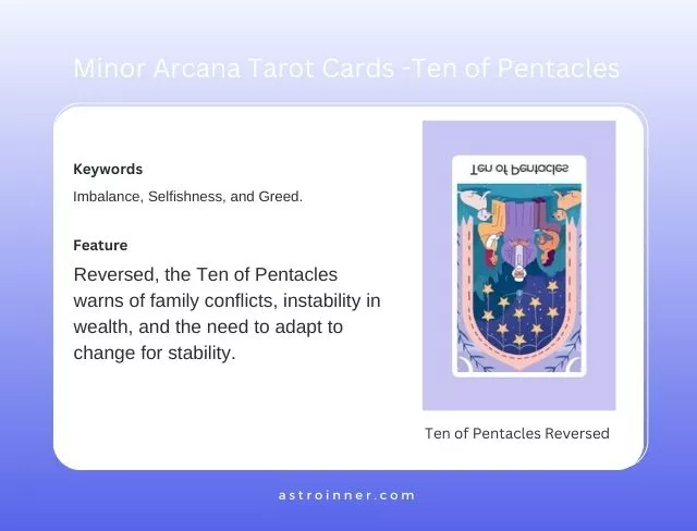 Ten of Pentacles Reversed Meaning