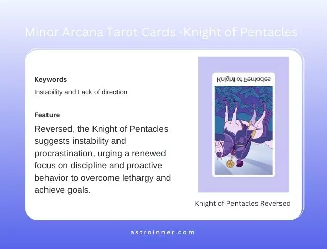 Knight of Pentacles  Reversed Meaning