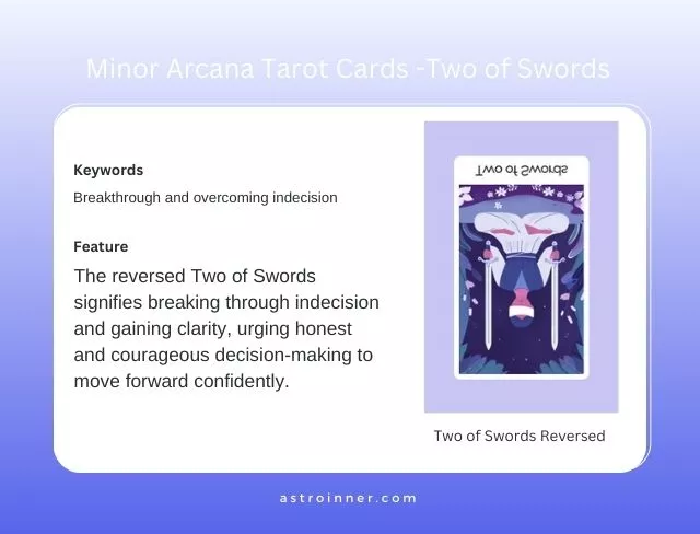 Two of Swords Reversed Meaning