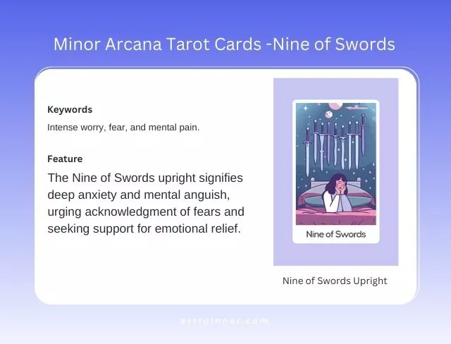 Nine of Swords Upright Meaning