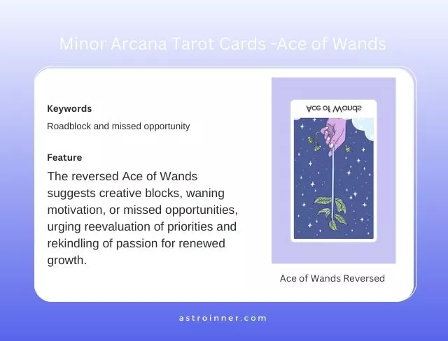 Ace of Wands Reversed Meaning