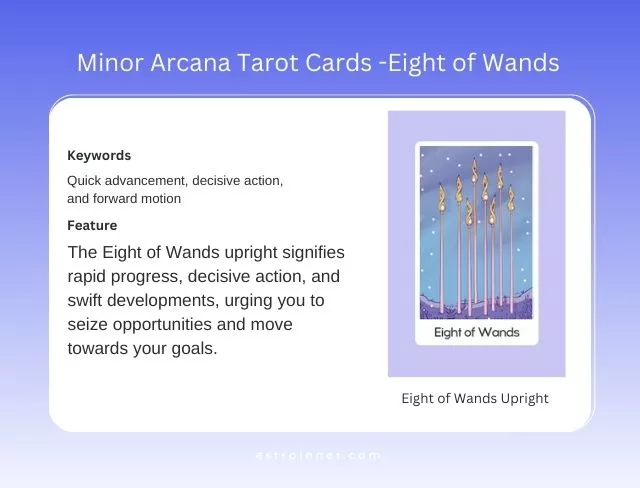 Eight of Wands Upright Meaning