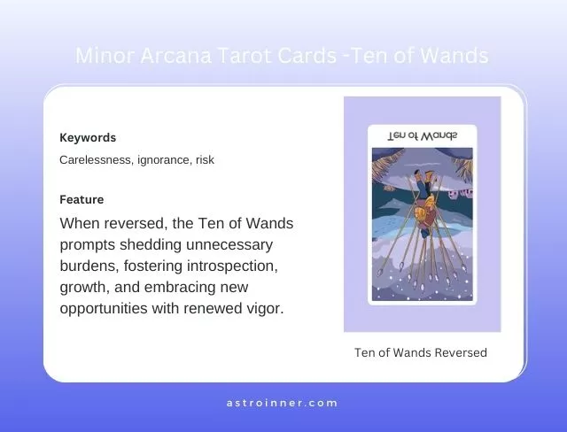 Ten of Wands Reversed Meaning